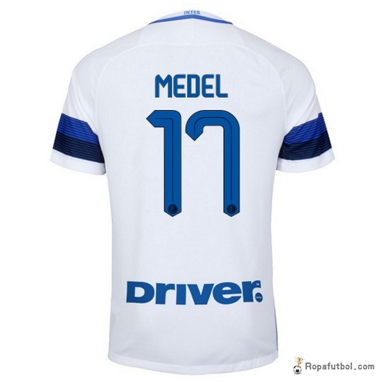 Camiseta Inter de Milán Replica Segunda Ropa Medel 2016/17 Blanco